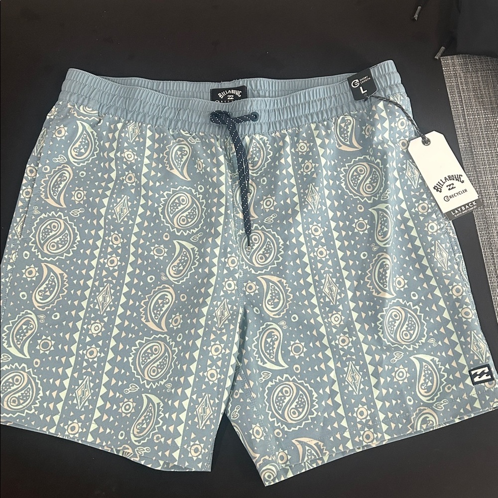 NWT Billabong Light Blue Paisley Boardshorts